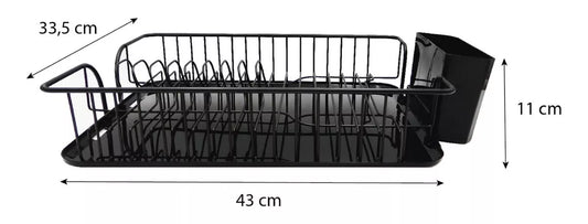 Seca Platos Kitchen Ware de Acero Inoxidable – 43x33,5x10 cm – Color Negro