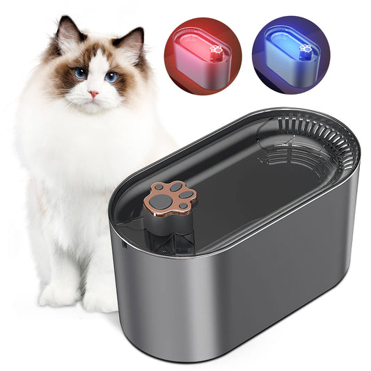 Bebedero automático con filtro de 3L, ultrasilencioso con luz LED para perros y gatos.