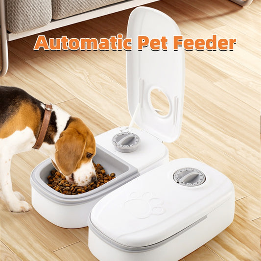 Dispensador de comida inteligente para gatos y perros con temporizador, tazón de acero inoxidable